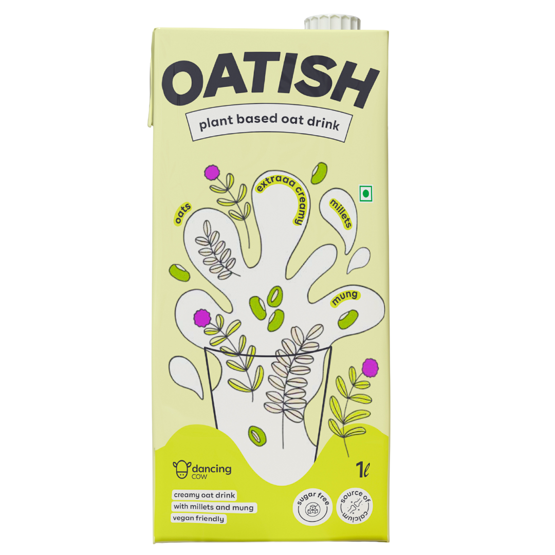 Dancing Cow Oatish Original Extra Creamy Oat Drink with Millets & Bean, 1lit