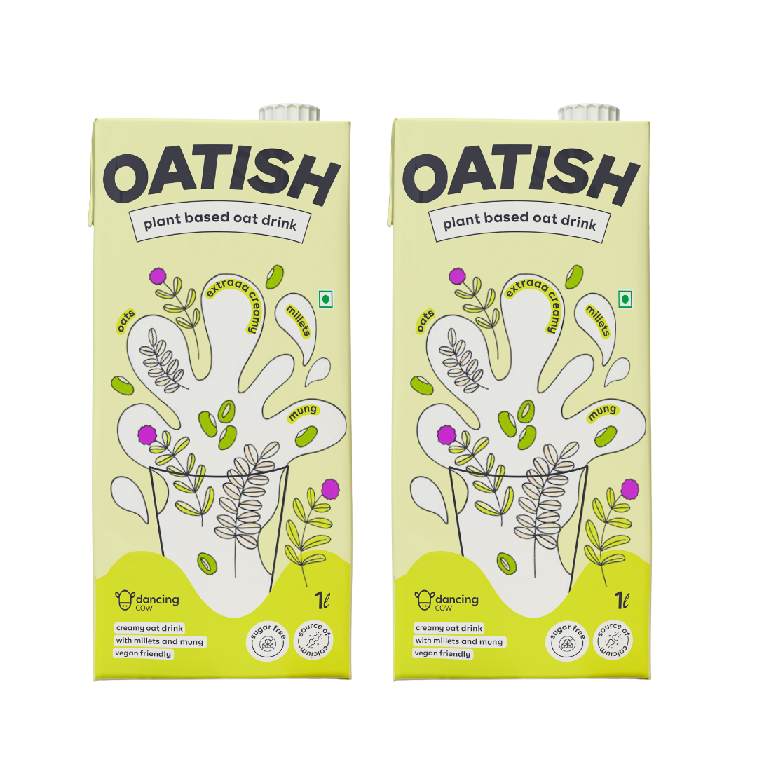 Dancing Cow Oatish Original Extra Creamy Oat Drink with Millets & Bean, 1lit