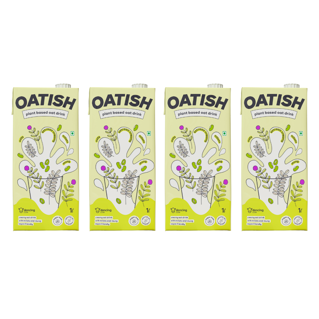 Dancing Cow Oatish Original Extra Creamy Oat Drink with Millets & Bean, 1lit