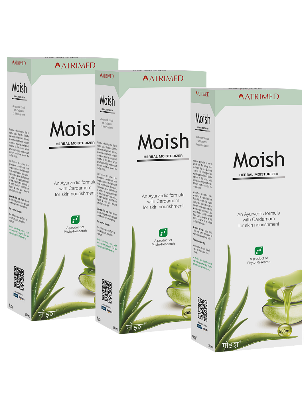 Atrimed Moish Herbal Moisturizer | Pack of 3 | 200ml Each