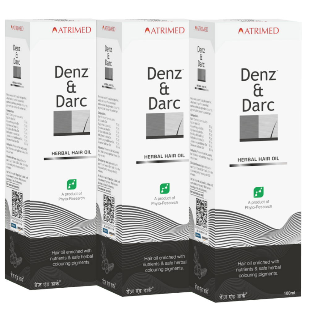 Atrimed Denz & Darc Herbal Hair Oil | Pack of 3 | 100ml Each