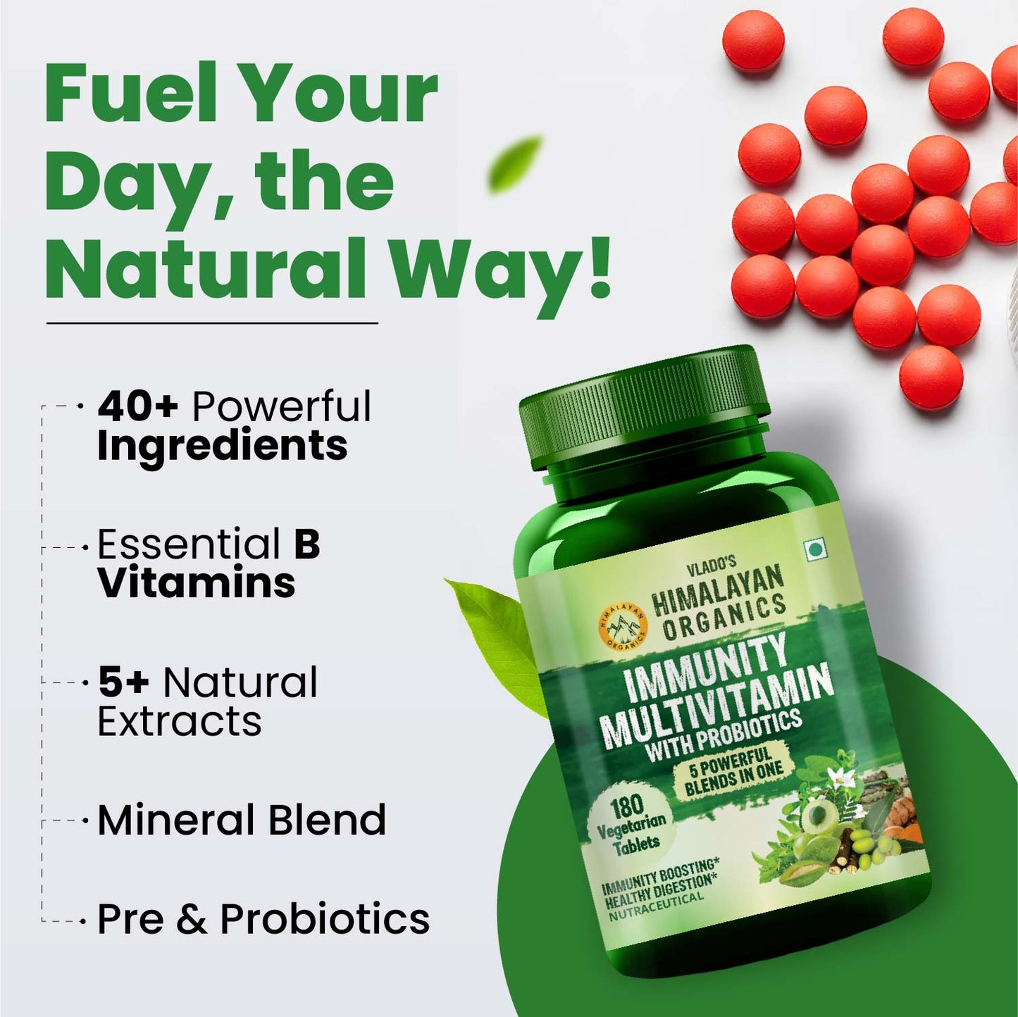 Vlado's Himalayan Organics Immunity Multivitamin with Probiotics - 180 Tablets