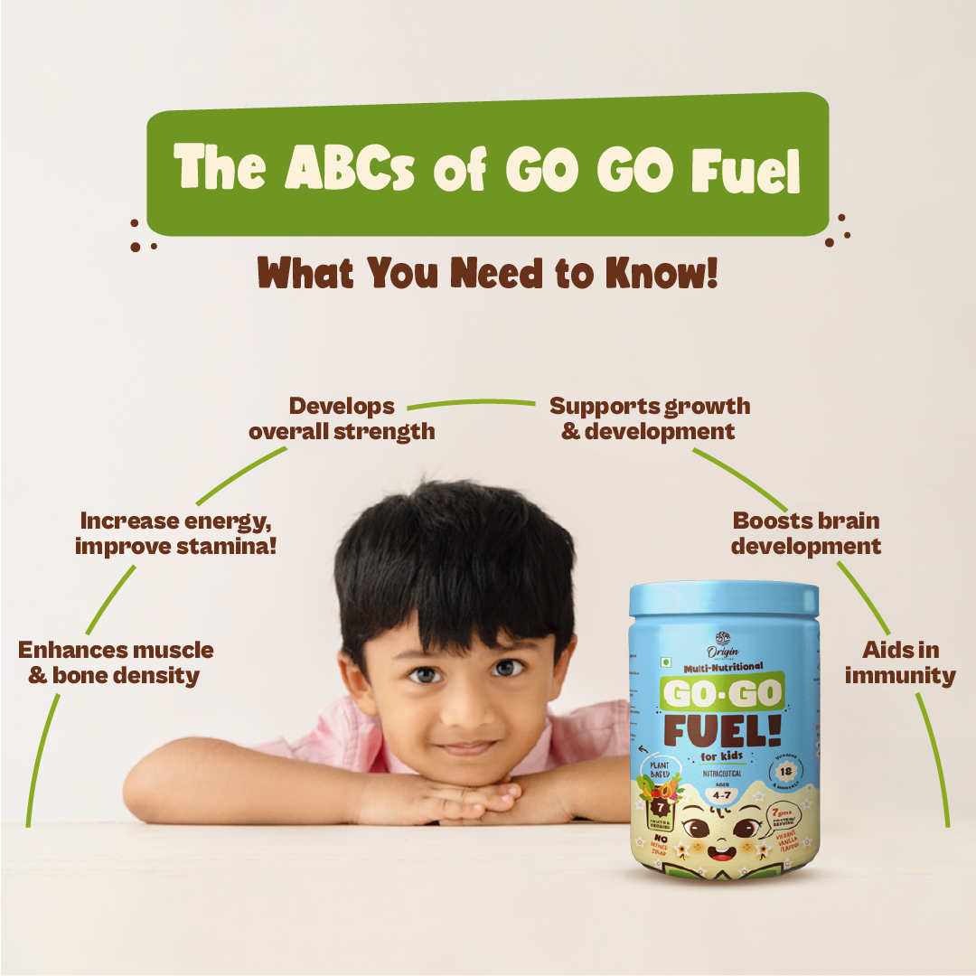 Origin Nutrition Vegan Multi Nutritional, Vanilla drink for kids with 7gm Plant-Based Protein, 7 fruits and vegetables, 18 minerals and vitamins. Gluten Free, Soy Free, Dairy Free, No Added Sugar, Soy Free, Non - GMO, ages 4-7, 400g