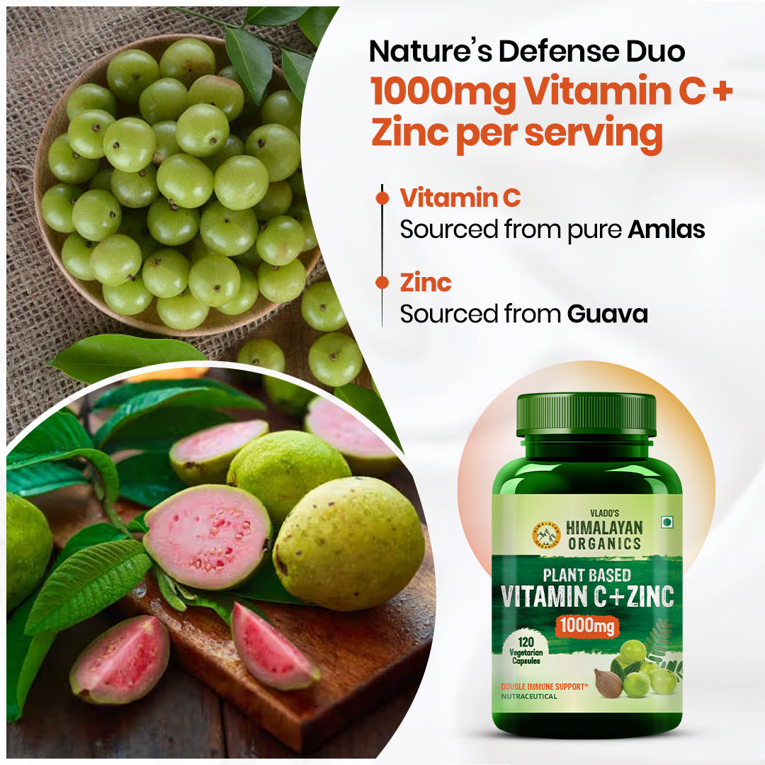 Vlado's Himalayan Organics Plant Based Vitamin C with Zinc - 120 Veg Capsules