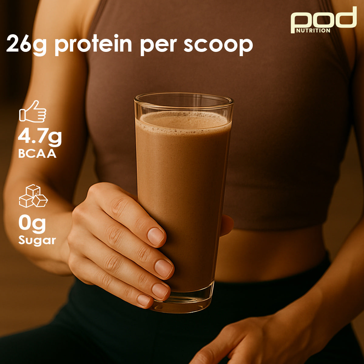 POD NUTRITION Pea Protein Isolate Powder | Vegan Plant Protein, No Added Sugar, Dairy Free| Clean & Easy to Digest with Essential Amino Acids (1kg, Chocolate Hazelnut)
