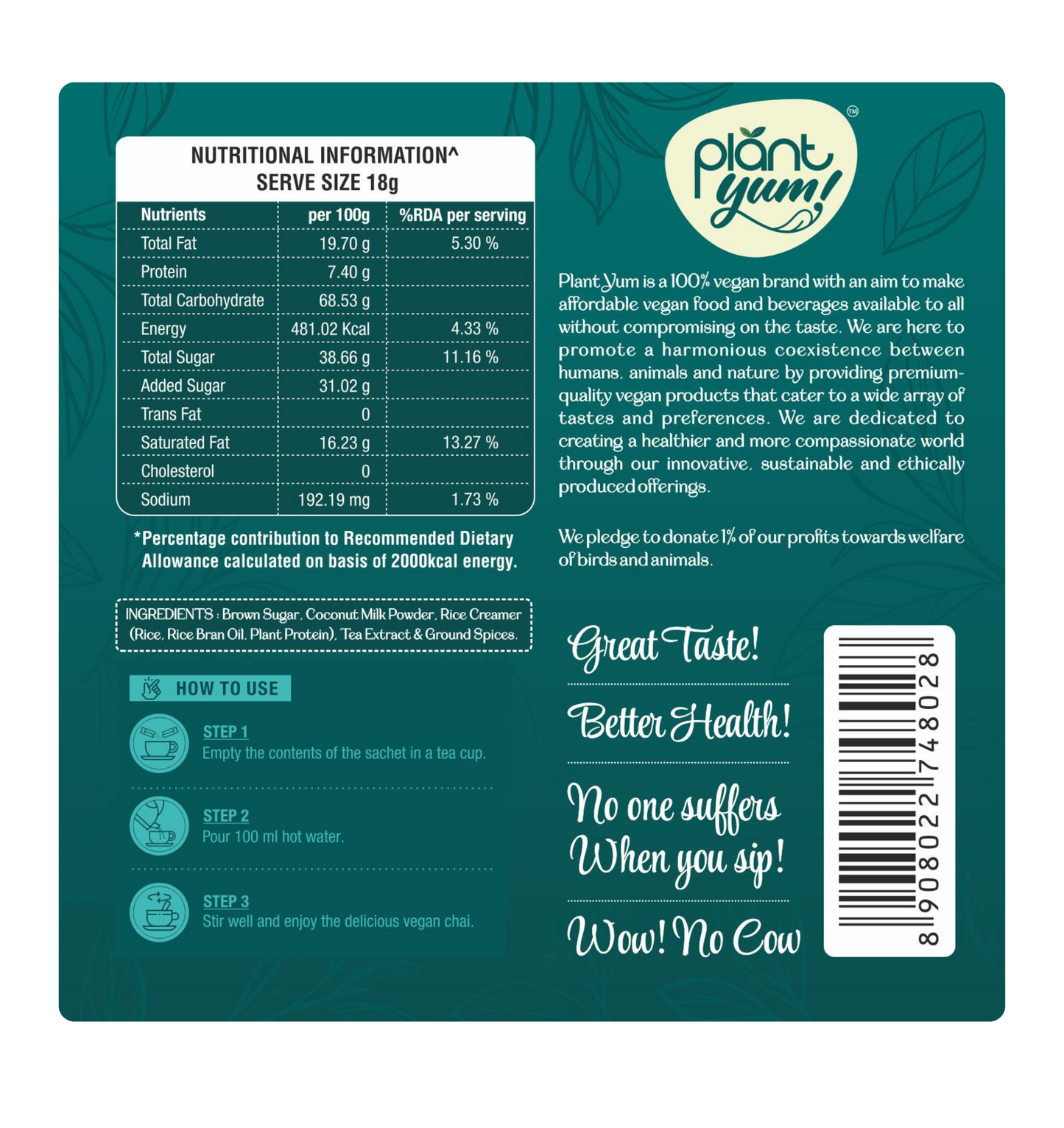 Plant Yum Tea Premix (Assorted) (18g/sachet)