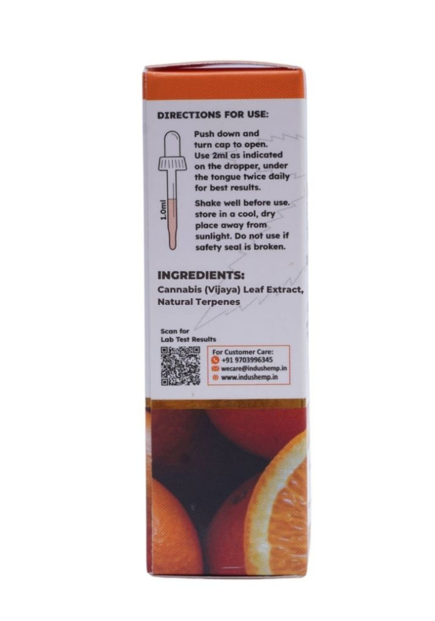 INDUS HEMP CANNA HEALTH CBD 250mg – Orange Flavour 30ml