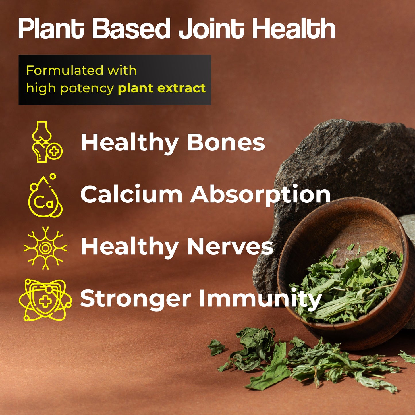 Health Veda Organics Calcium, Magnesium, Zinc with Vitamin D3 & B12, 1000mg I 60 Veg Tablets | Support Strong Bones, Joints & Muscles | For Both Men & Women