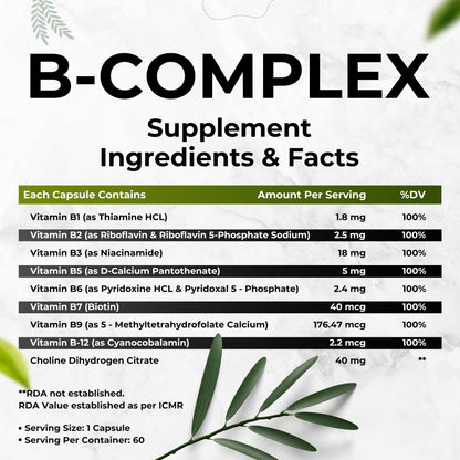 Health Veda Organics Plant Based B-Complex - 60 Veg Capsules