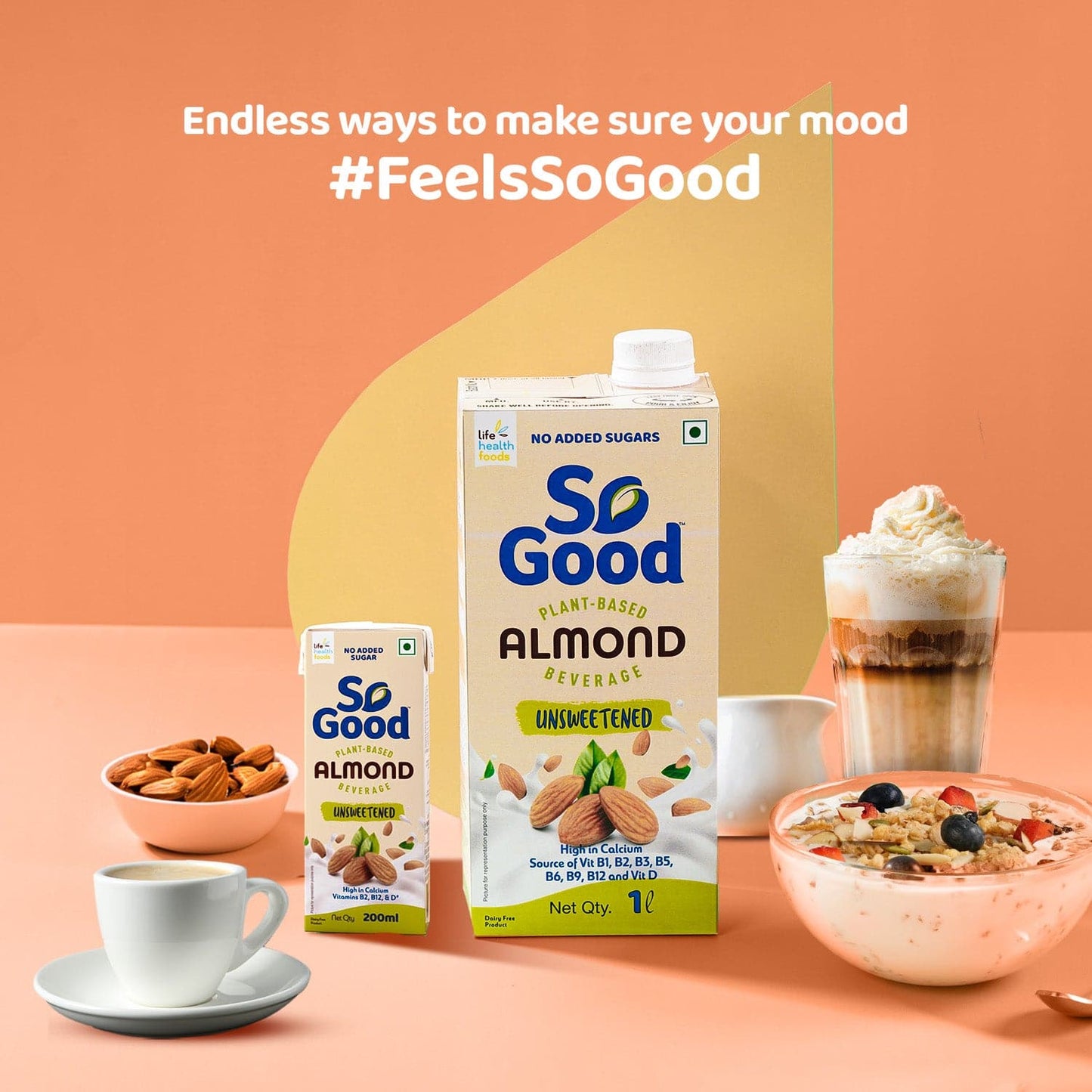 So Good Almond Fresh, Natural Unsweetened Beverage, 200 ml