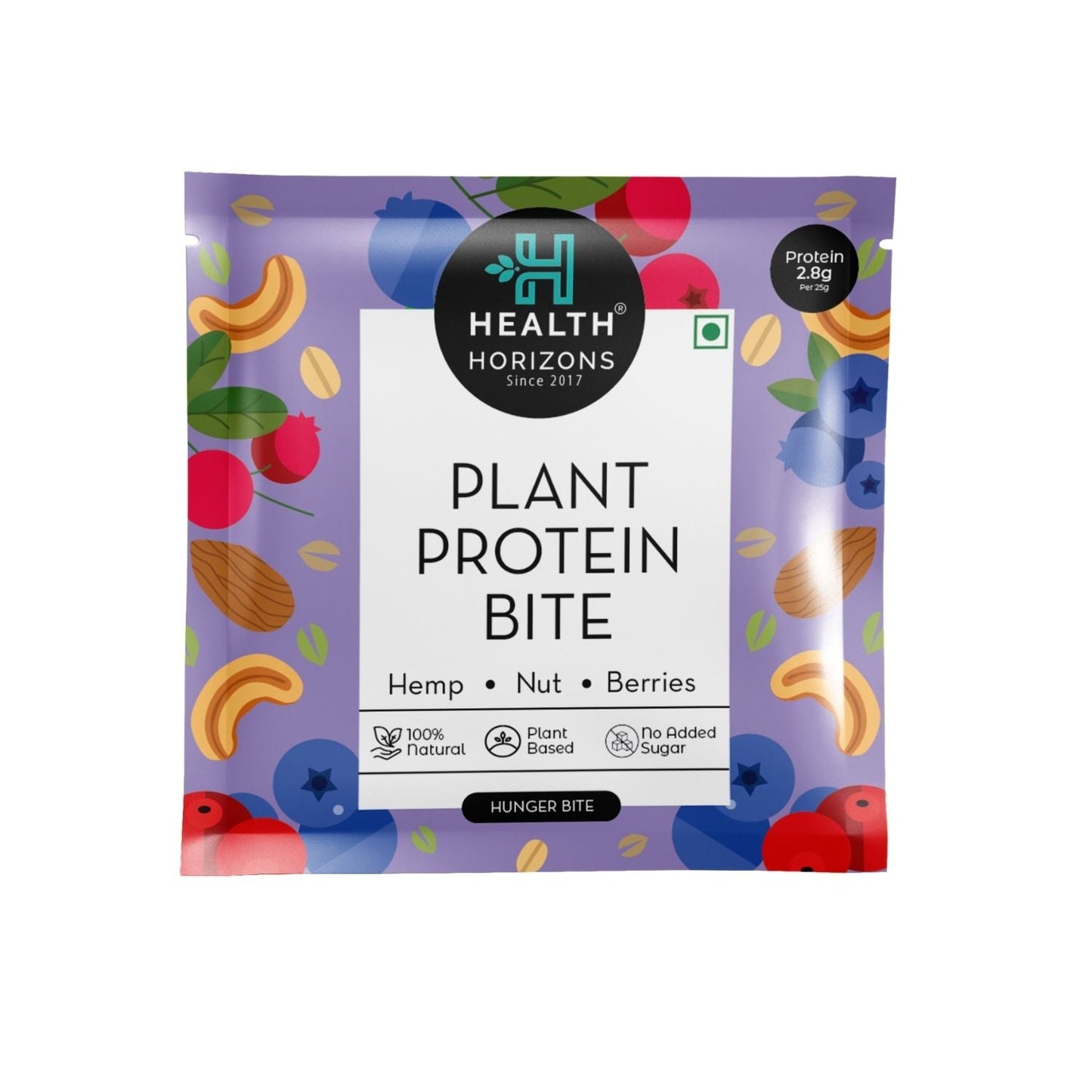 Health Horizons Plant Protein Bites ( 25g X Pack of 12) | Cranberry & Blueberry Flavour |2.8 g Protein per bite