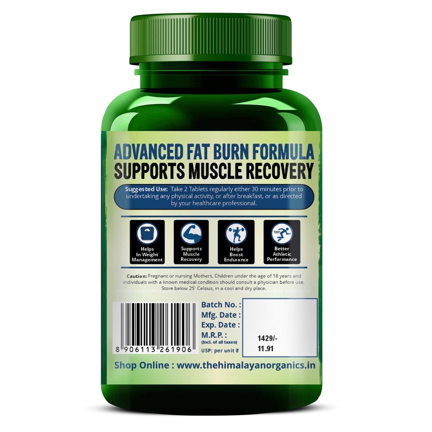 Vlado's Himalayan Organics L Carnitine 2000mg/Serve | 120 Veg Tablets