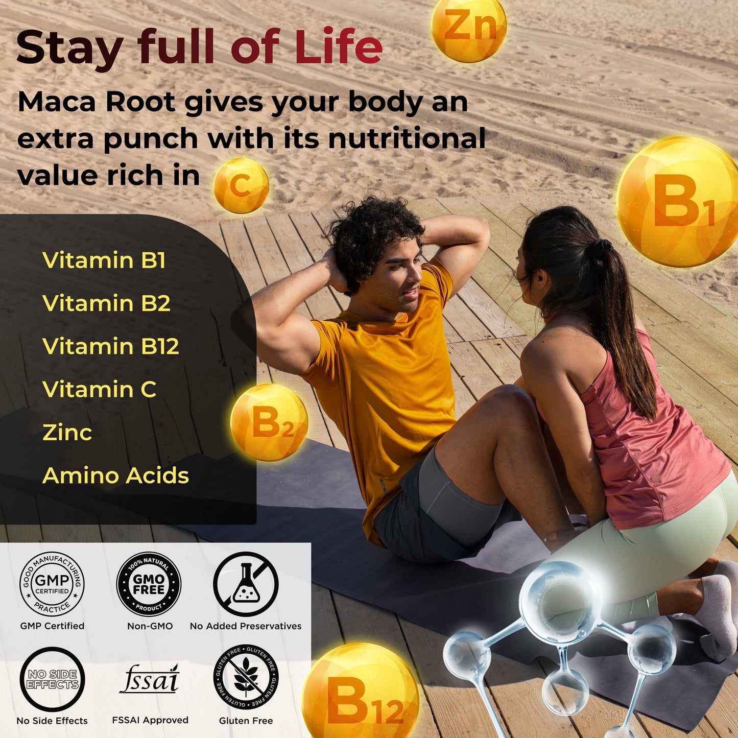 Health Veda Organics Maca Root Supplement, 800 mg | 60 Veg Capsules | Improves Energy & Enhances Performance | For Men & Women