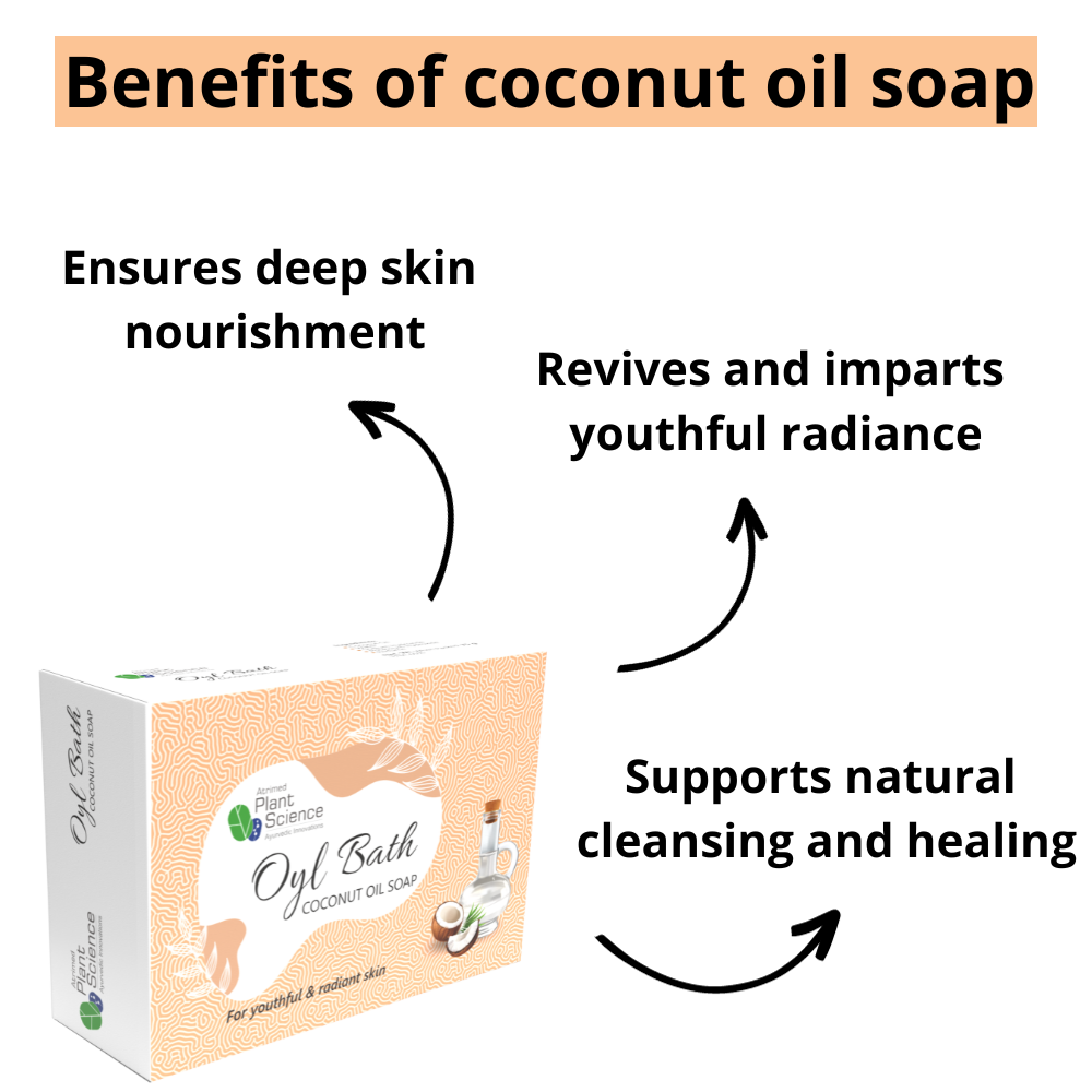Atrimed Plant Science Oyl Bath Coconut Oil Soap | For Youthful and Radiant Skin 75g (Pack of 3)