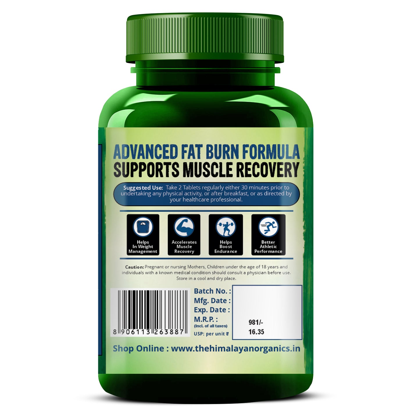 Vlado's Himalayan Organics L-Carnitine 2000 Mg | Healthy Weight Management | Supports Muscle Recovery, Boost Energy, Endurance, And Fat Burn - 60 Vegetarian Tablets