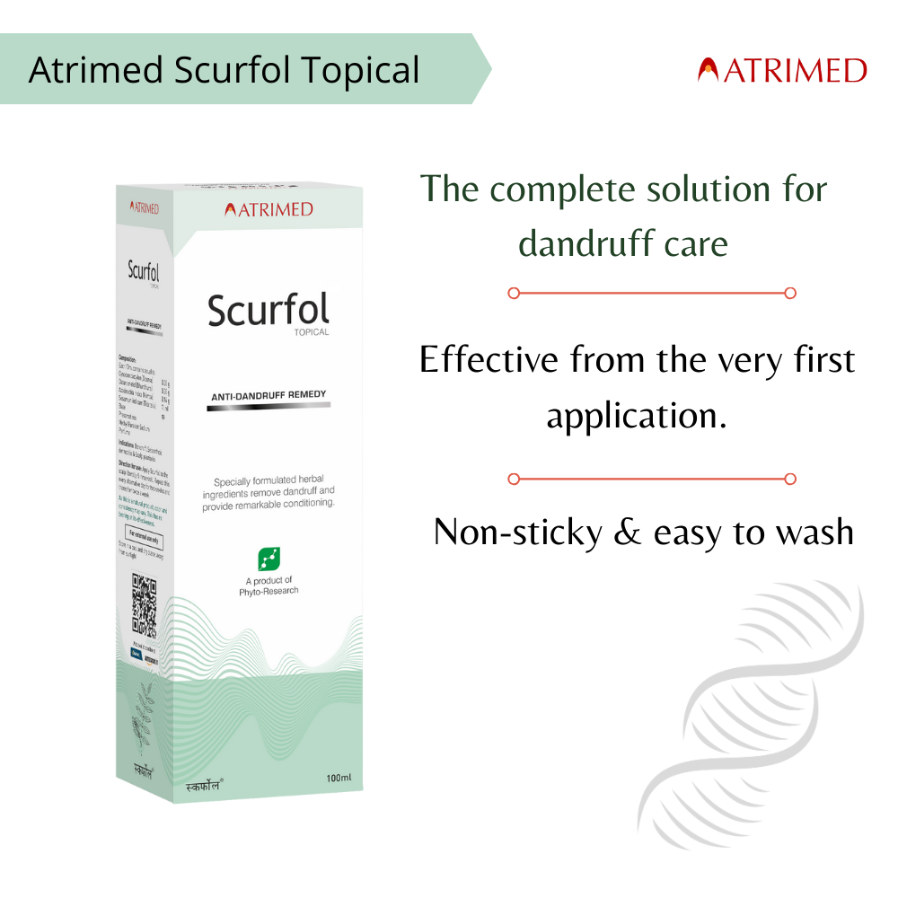 Atrimed Scurfol Anti-Dandruff Shampoo | Pack of 1 | 100ml