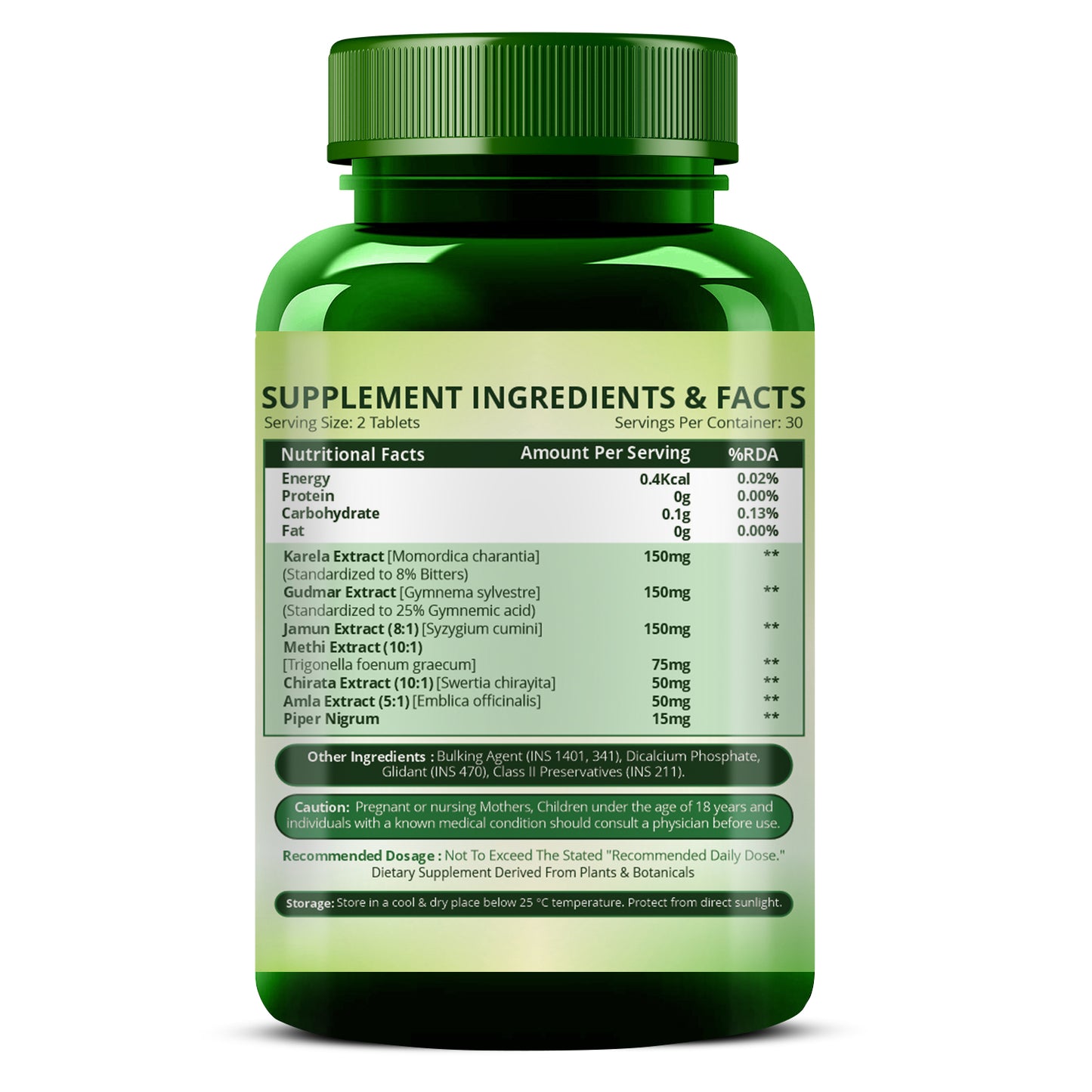 Vlado's Himalayan Organics Plant Based Gluco Balance Insulin Resistance, Diabetes Control | Jamun, Bittermelon, Amla, Gudmar, Chirayta Extracts | 60 Veg Tablets