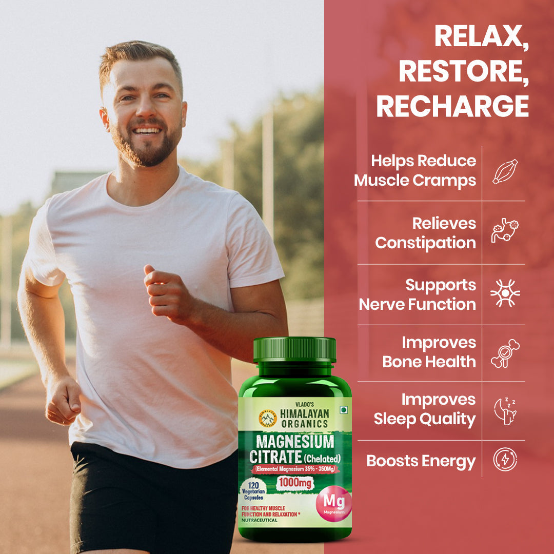 Vlado's Himalayan Organics Magnesium Citrate (Chelated) 1000mg - 120 Veg Capsules