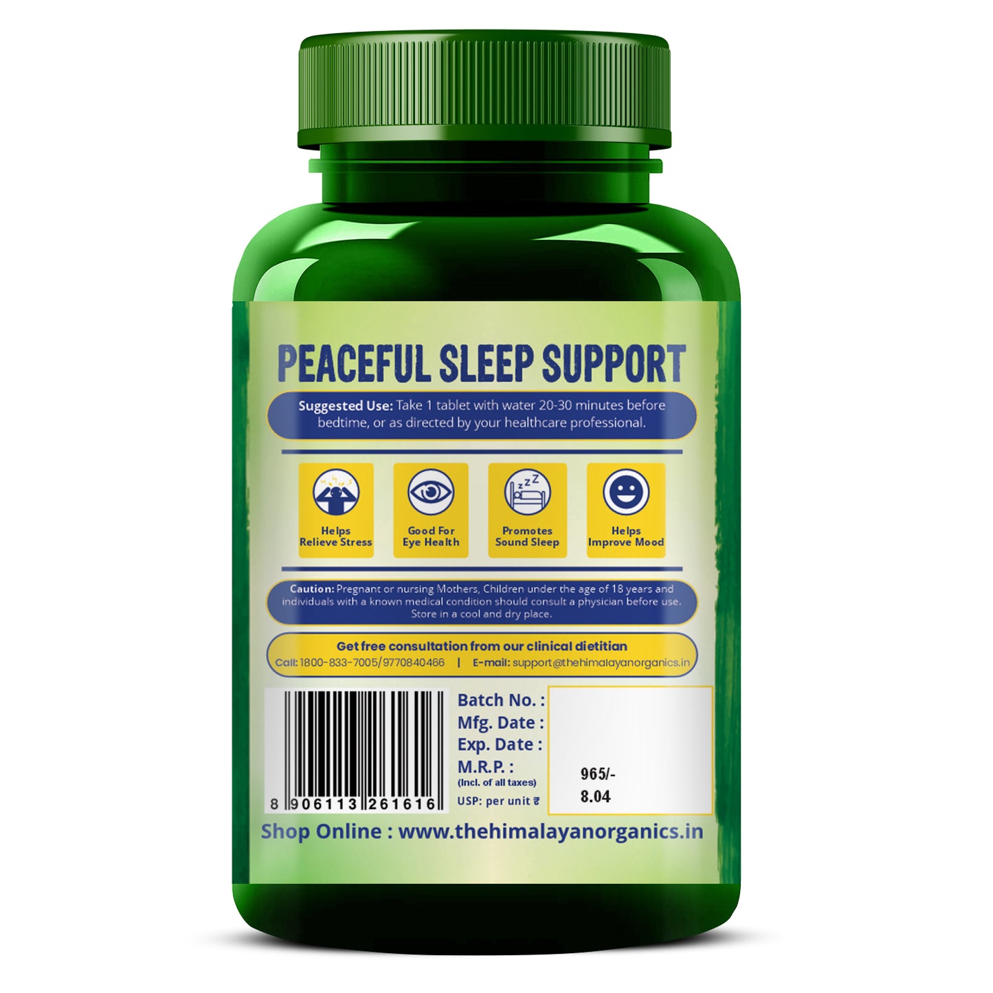 Vlado's Himalayan Organics Melatonin 10mg + Tagar 250mg | Potent Sleep Aid Formula | 120 Tabs
