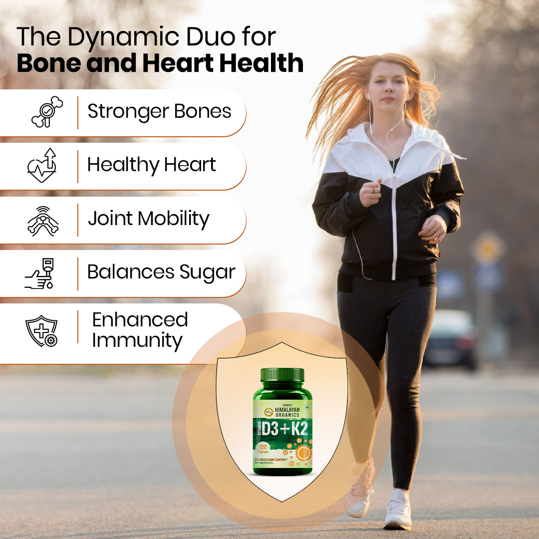 Vlado's Himalayan Organics Vitamin D3 with K2 As MK7 Supplement - 120 Veg Tablets