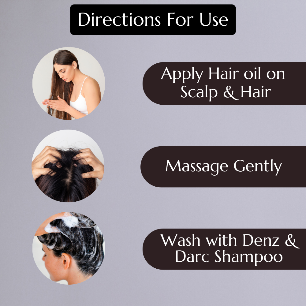 Atrimed Denz & Darc Shampoo and Hair Oil combo (Pack of 2)