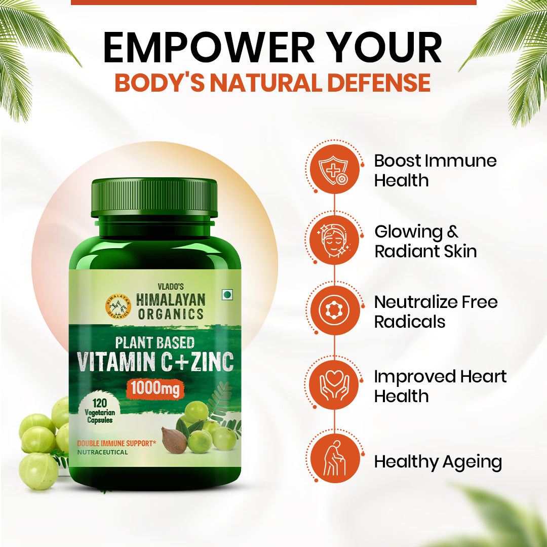 Vlado's Himalayan Organics Plant Based Vitamin C with Zinc - 120 Veg Capsules