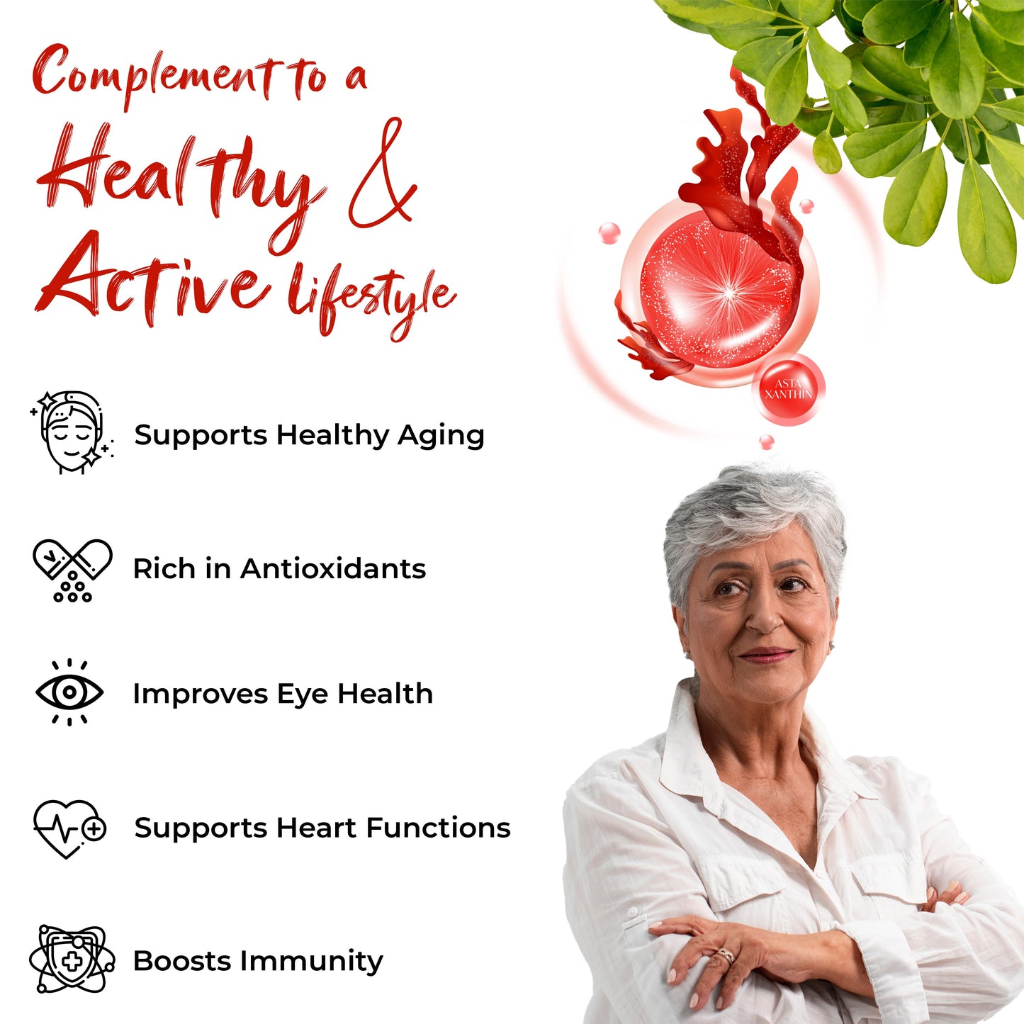 Health Veda Organics Plant Based Astaxanthin 4 mg Supplement I 60 Veg Capsules I Supports Eye, Joint & Skin Health I Boosts Immune System I For both M...