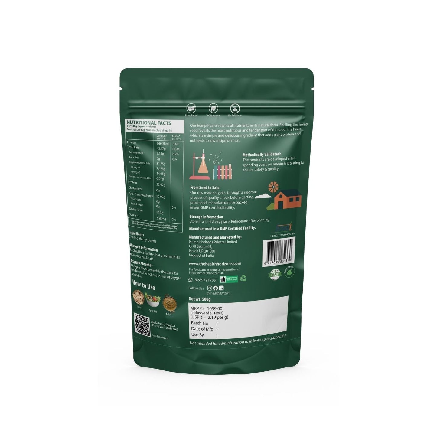 Health Horizons Hemp Hearts (500g)