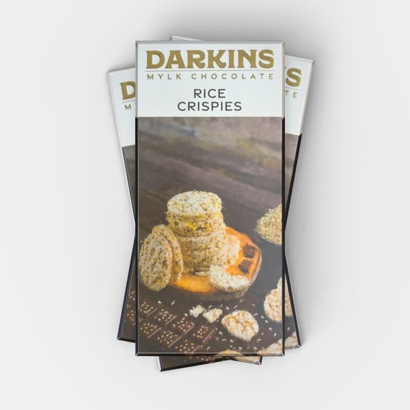Darkins Vegan Mylk Rice Crispies Chocolate | Unrefined Cane Sugar | 50 Gm Each Pack Of 3