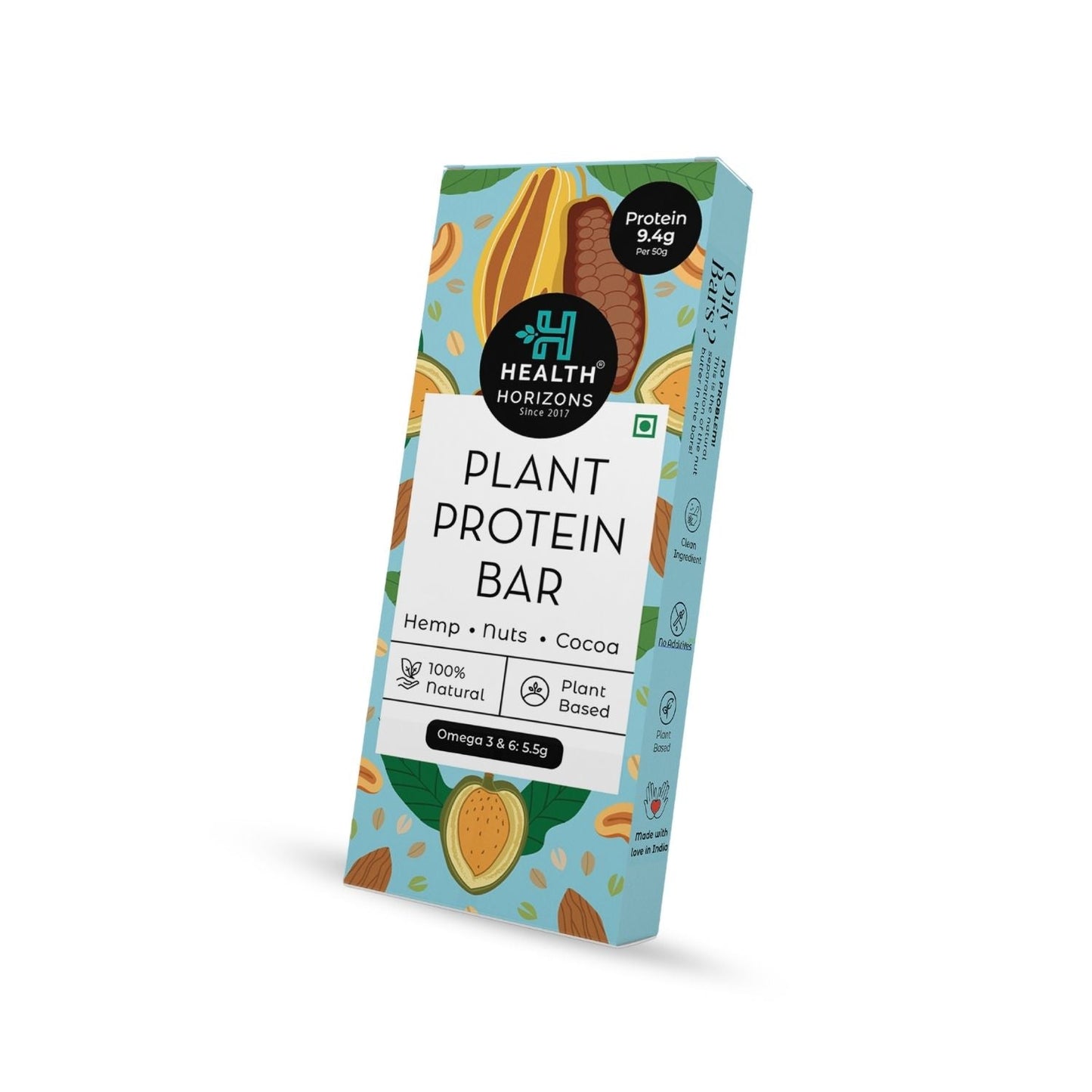 Health Horizons Choco Hemp Protein Bar 50 g (Pack of 3)