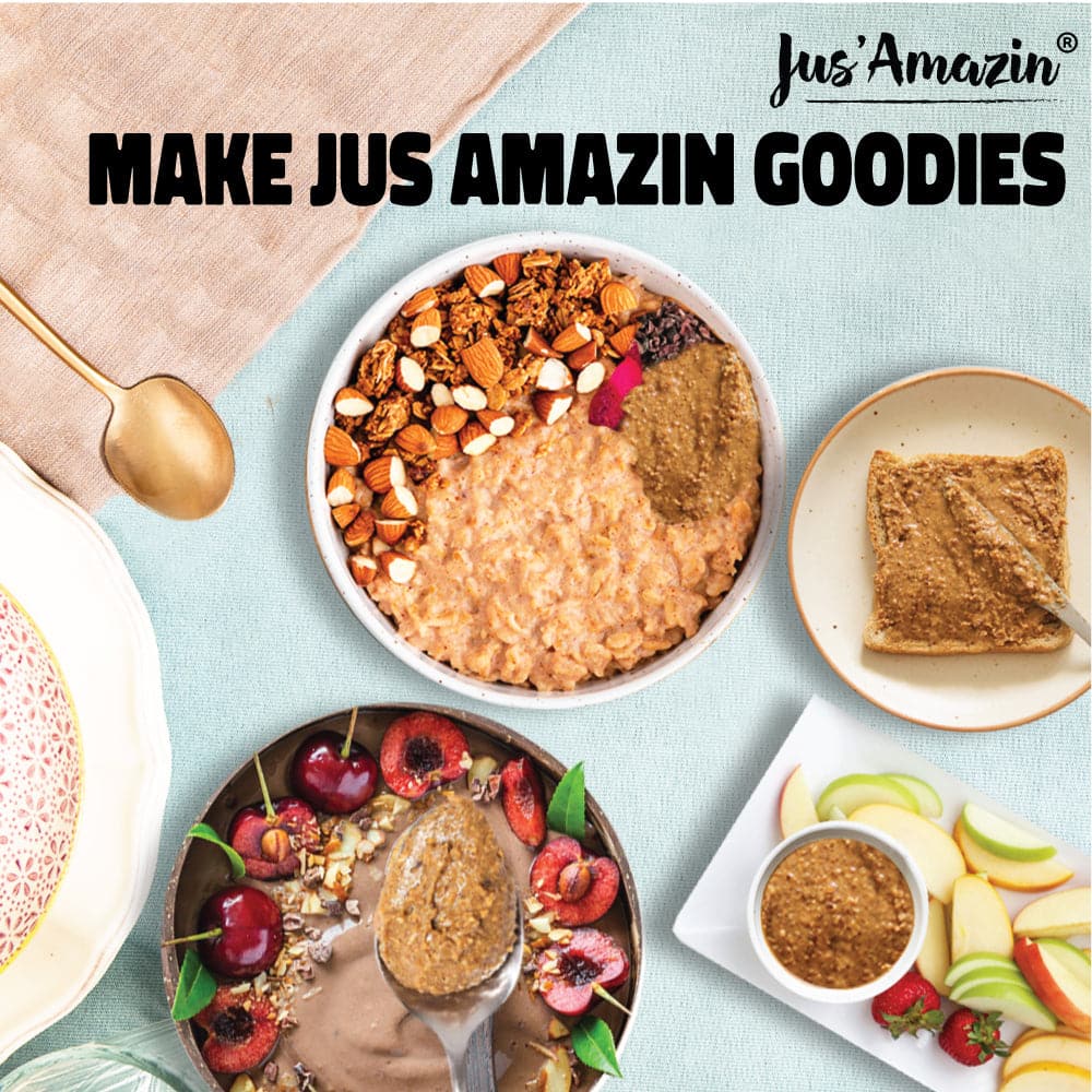 Jus Amazin CRUNCHY Almond Butter - Unsweetened (325g)