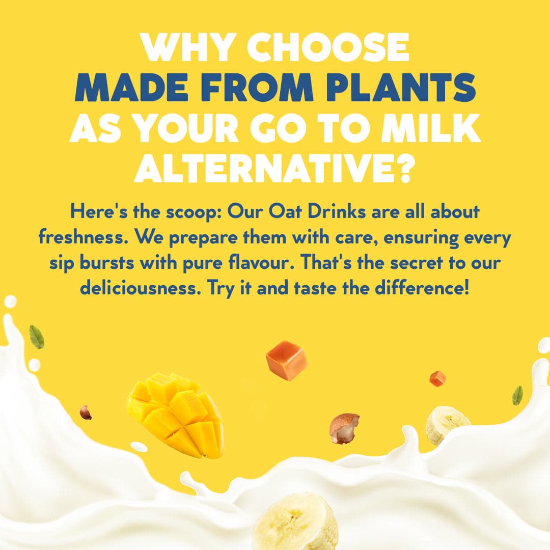 Made From Plants Oat Drink Sampler Pack | Assorted Pack of 3 | 250ml each - Banana, Hazelnut, Creme Caramel (Bengaluru only)