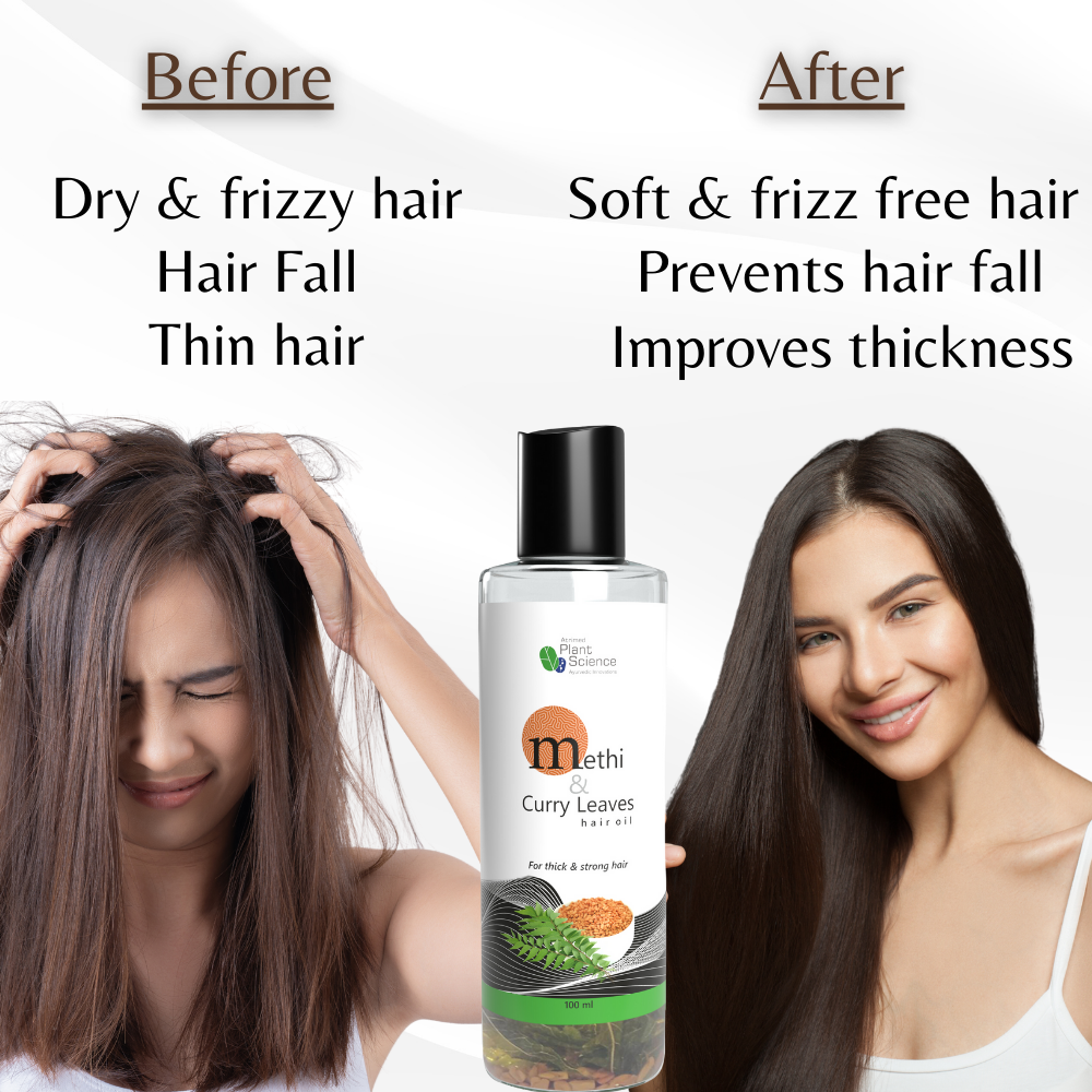 Atrimed Plant Science Methi & Curry Leaves Hair Oil | For Thick & Strong Hair 100ml (Pack of 2)