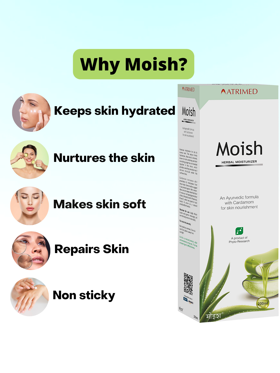 Atrimed Moish Herbal Moisturizer | Pack of 1 | 200ml