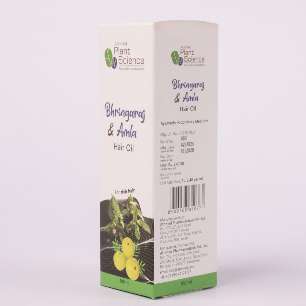 Atrimed Plant Science Bringaraj & Amla Hair Oil | For Rich Hair |100ml