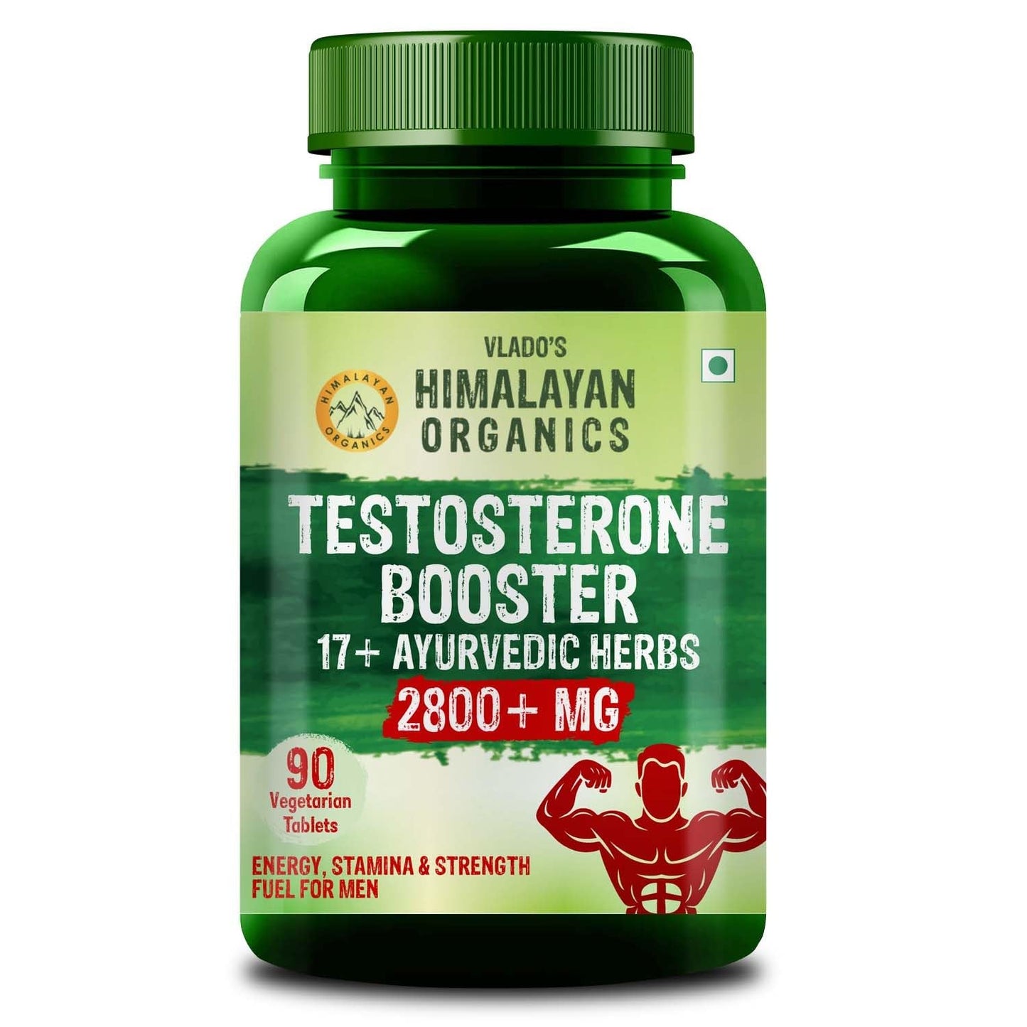 Vlado's Himalayan Organics Testosterone Support for Men – 2800mg | With Ashwagandha, Shilajit, Kaunch Beej, Musli, Gokshura, Ginseng, Gold Bhasma & 17+ Ayurvedic Herbs | Pre & Post Workout | 90 Veg Tablets
