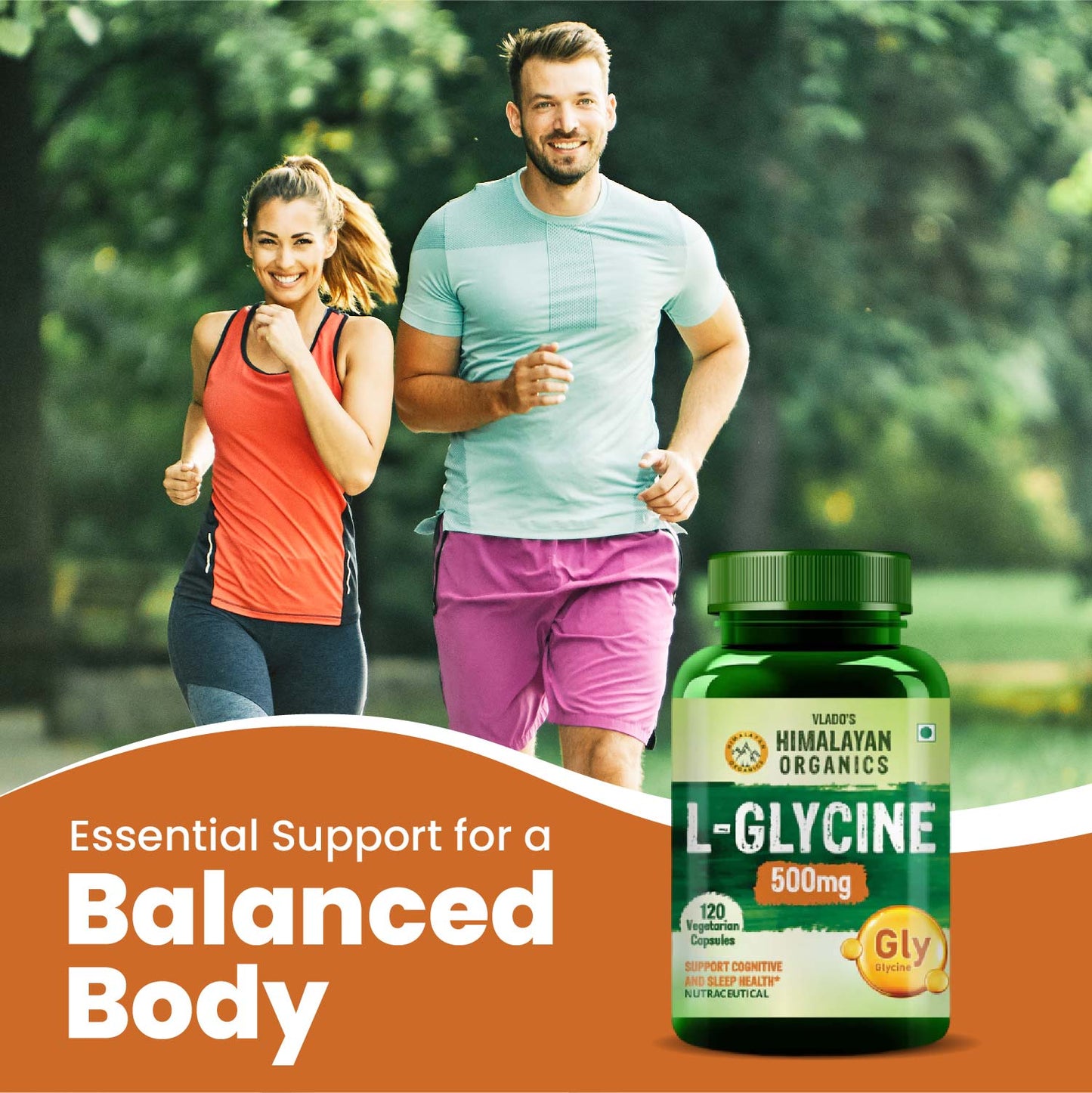 Vlado’s Himalayan Organics L-Glycine 500mg Supplement | 120 Veg Capsules