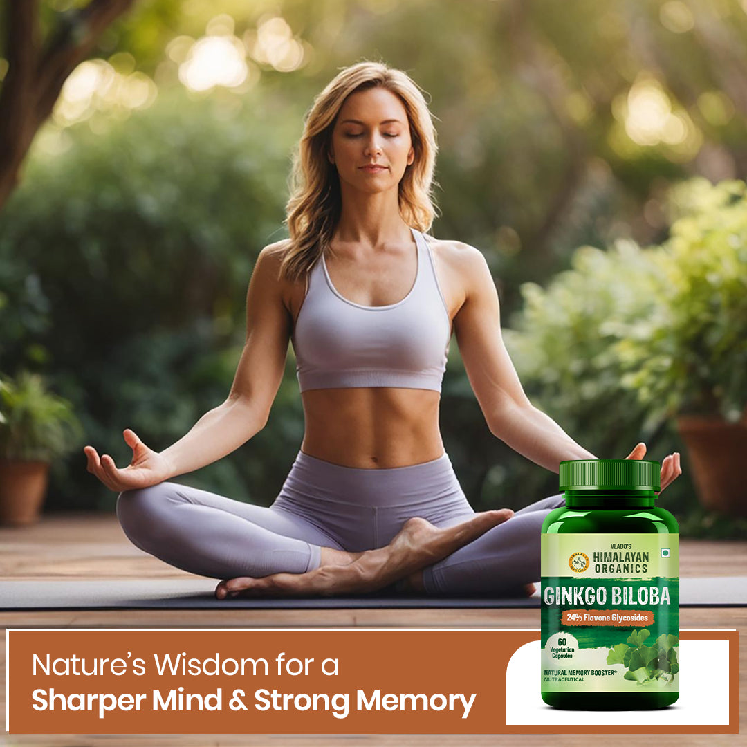 Vlado's Himalayan Organics Ginkgo Biloba 24% Flavone Glycoside 60 Veg Capsules