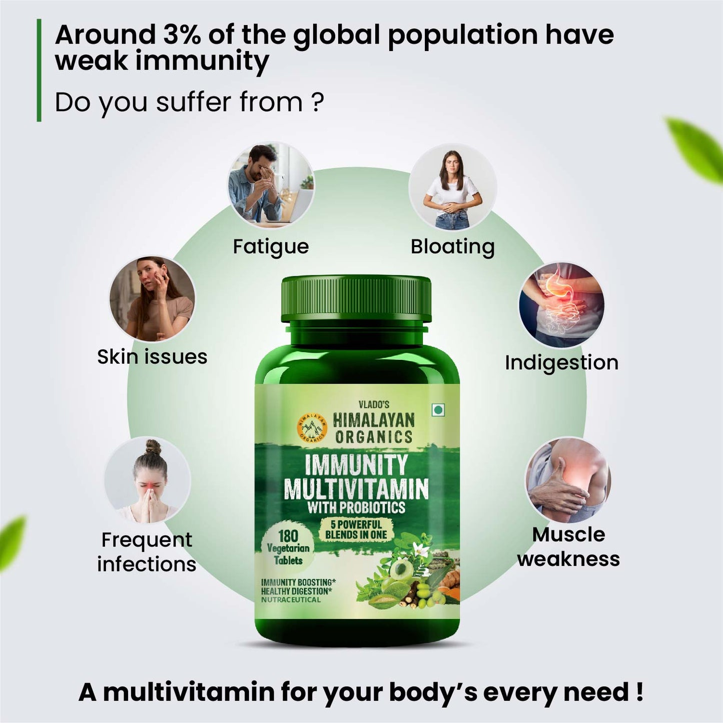 Vlado's Himalayan Organics Immunity Multivitamin with Probiotics - 180 Tablets