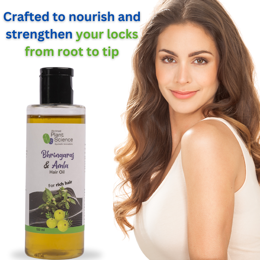Atrimed Plant Science Bringaraj & Amla Hair Oil | For Rich Hair |100ml