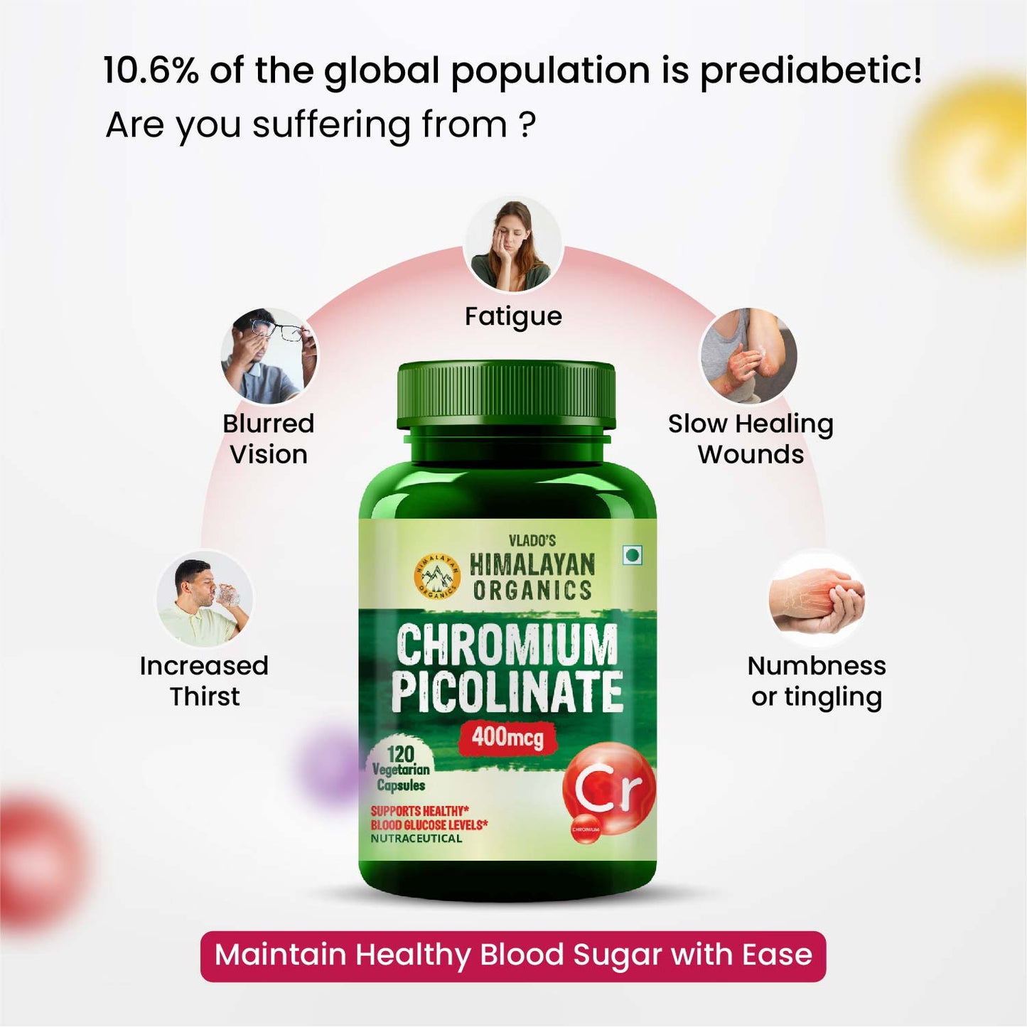 Vlado's Himalayan Organics Chromium Picolinate 400mcg 120 Veg Capsule