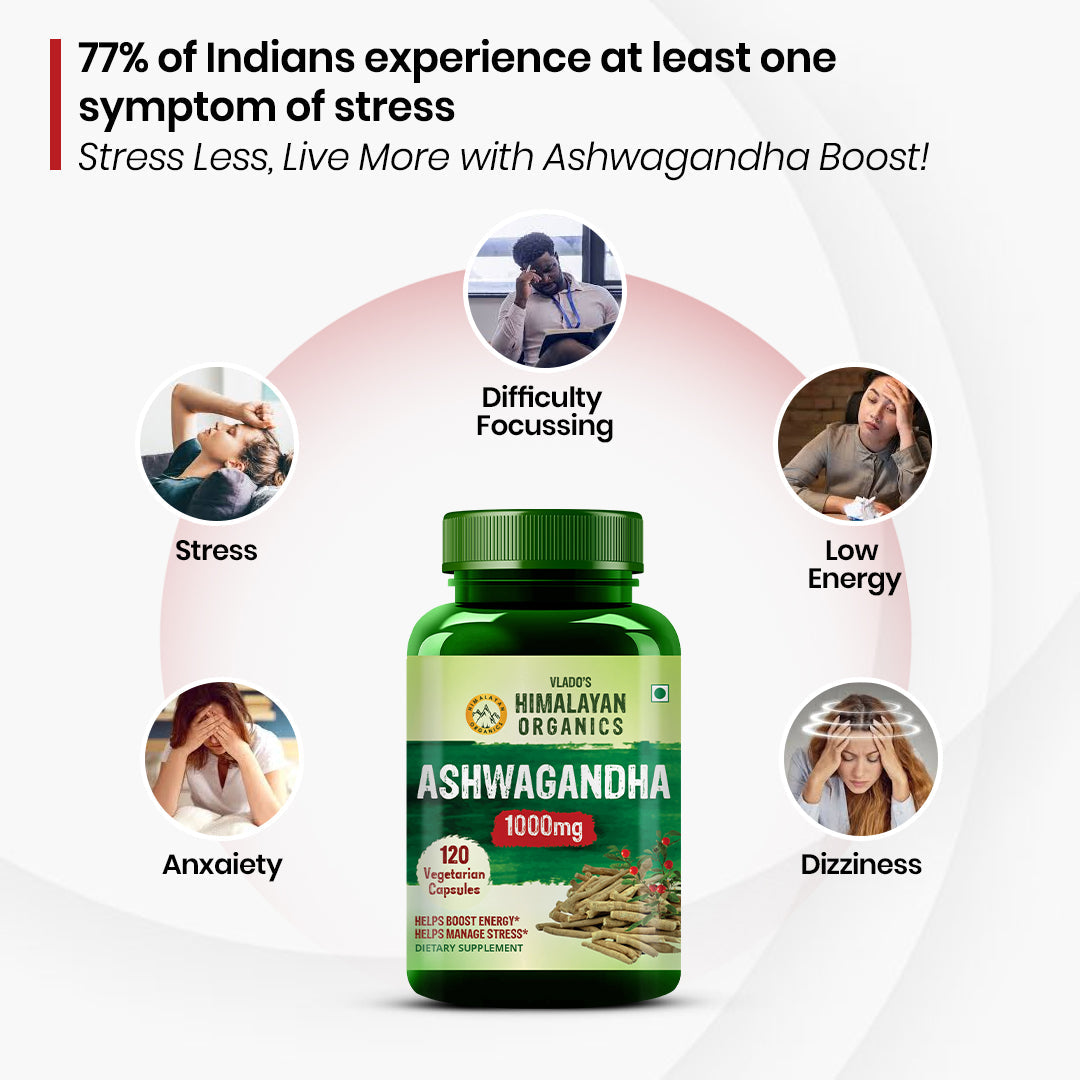 Vlado's Himalayan Organics Ashwagandha 1000mg/Serve - 120 Capsules