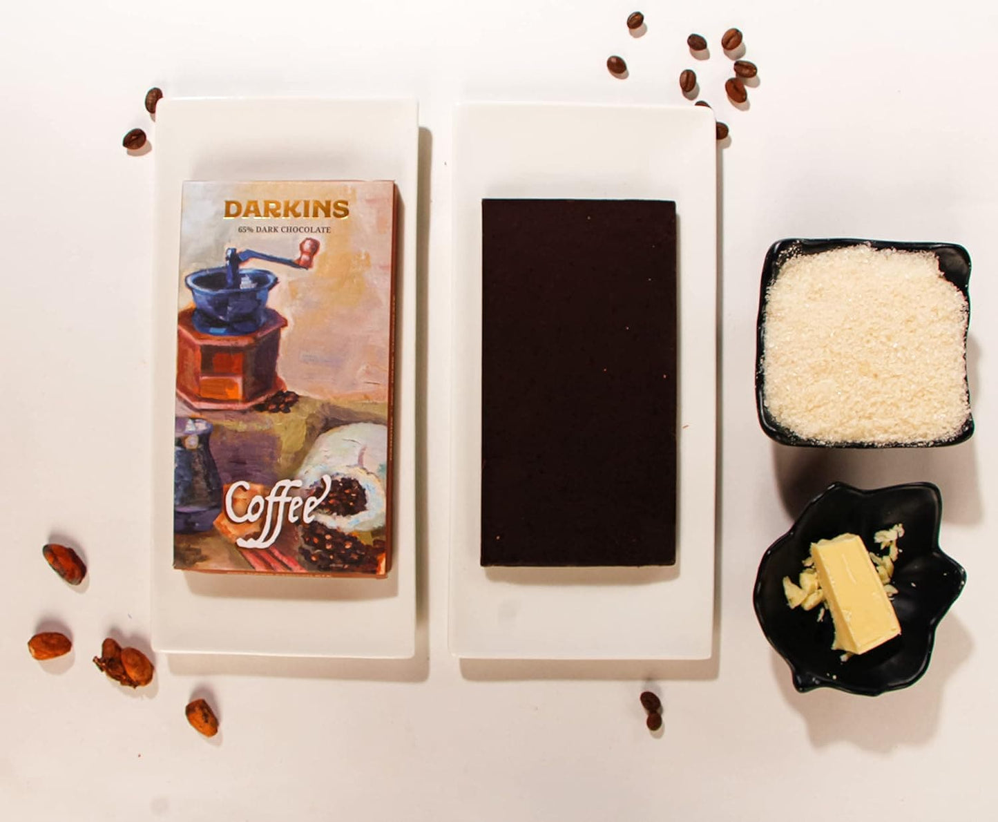 DARKINS Dark Chocolate | 65% Dark Chocolate with Coffee | 55% Dark Chocolate Single Origin | Pack Of 2