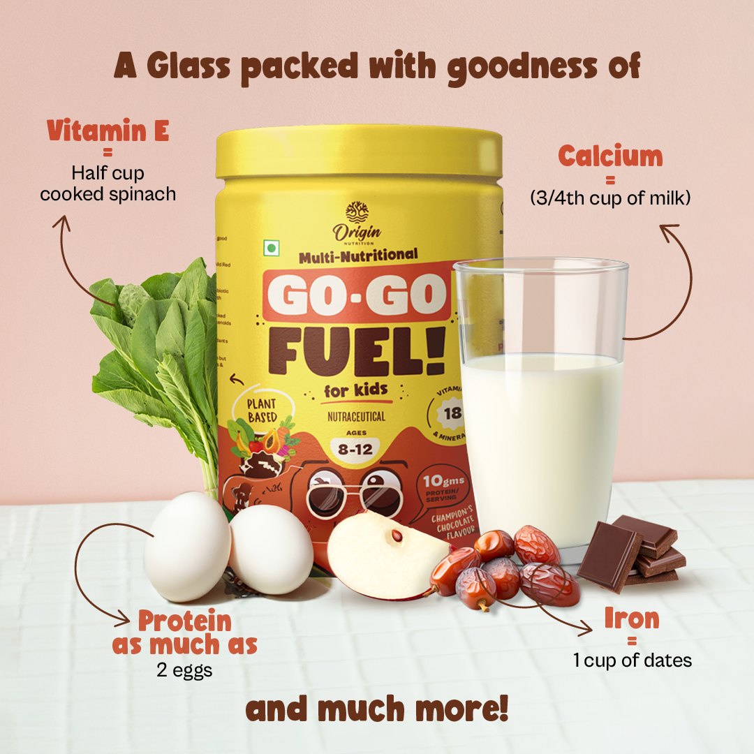 Origin Nutrition Vegan Multi Nutritional, Chocolate drink for kids with 10gm Plant-Based Protein, 7 fruits and vegetables, 18 minerals and vitamins. Gluten Free, Soy Free, Dairy Free, No Added Sugar, Soy Free, Non - GMO, ages 8-12, 400g