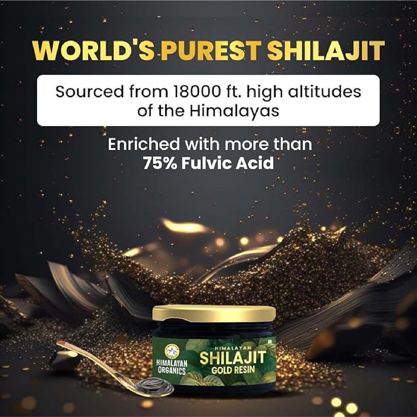 Vlado’s Himalayan Organics Shilajit Gold Resin with 24K Gold | Ayurvedic | 25g