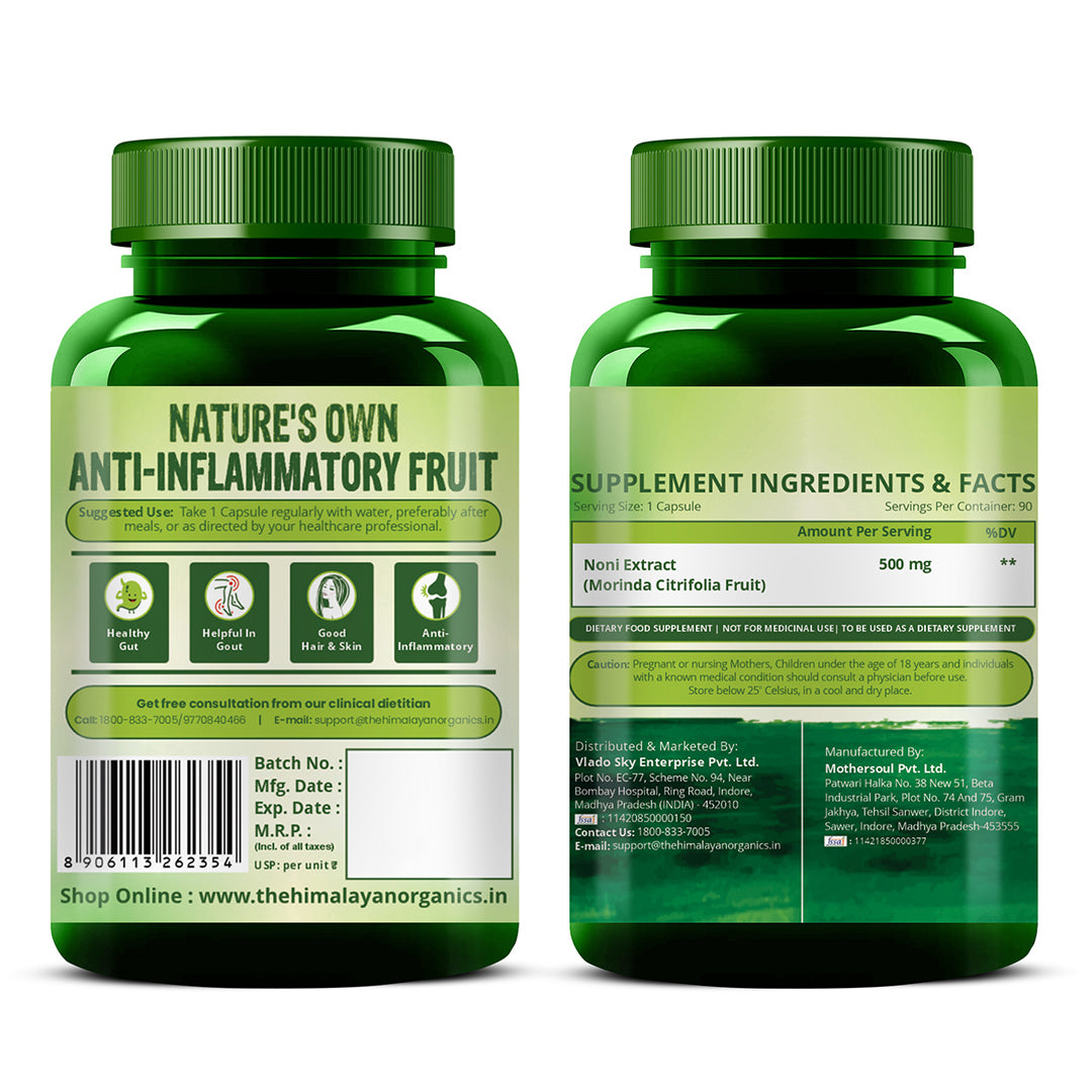 Vlado's Himalayan Organics Noni Gold Extract Body Detoxifier Supplement - 90 Veg Capsules