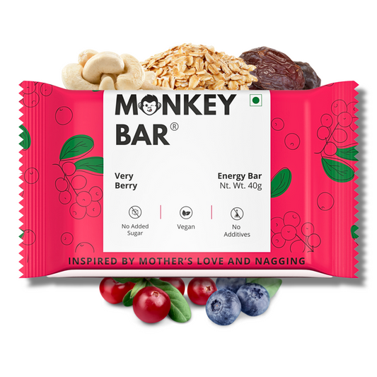 Monkey Bar VERY BERRY Energy Bars Pack of 10 (10X40g)
