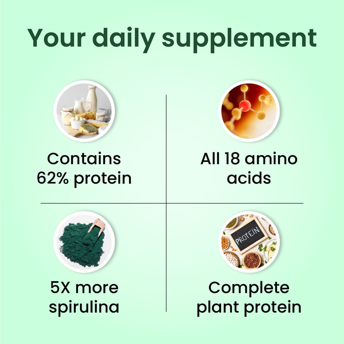 Vlado’s Himalayan Organics Spirulina Powder | 62% Protein | Natural Superfood | 100g