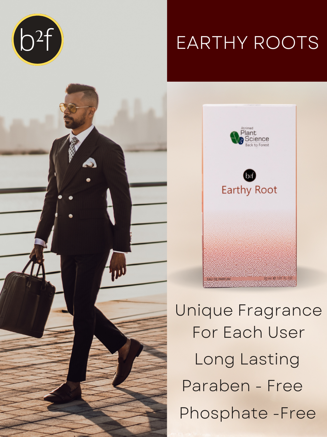 Atrimed Plant Science b2f Perfume | Earthy Roots | Eau De Parfum - 30ml | For Men & Women