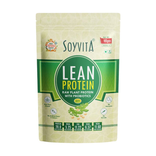 Soyvita Lean Protein with Prebiotics | Non Dairy Raw Plant Protein | Serves – 12 (400 Gms)